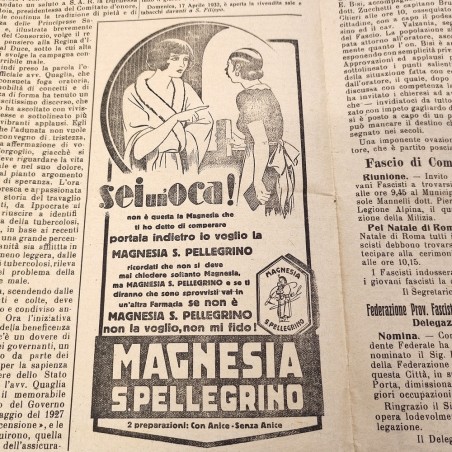 Quotidiano l'Alfiere 16 aprile 1932 X - Anno XIII n° 16