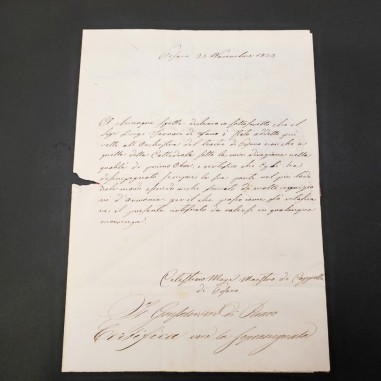 Documento originale Celestino Magi 1853 con firma autografa