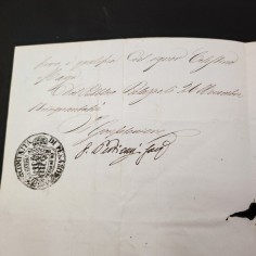 Documento originale Celestino Magi 1853 con firma autografa 2