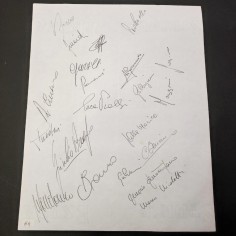 Foglio con autografi giocatori Juventus visti Vialli e Zoff 2
