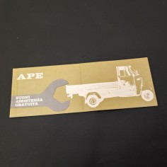 Libretto Piaggio Ape buoni assistenza integro pagine prorpietario compilata 1961