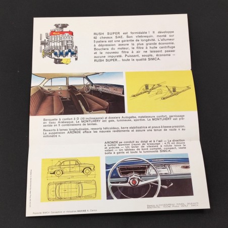 Brochure deplian Aronde testo in francese 21x10 cm