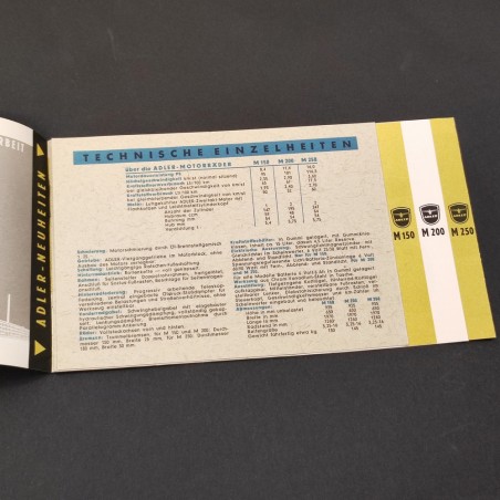 Catalogo moto Adler M 150 M 200 M 250 tedesco