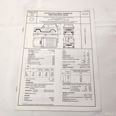 Schede omologazione Mercedes 460 230 anno 1979