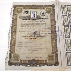 Lotto di 2 certificati azionari Isotta Fraschini 1947 uno con cedole 2