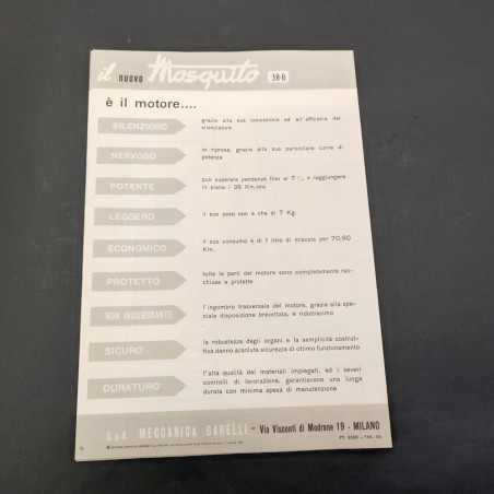 Catalogo brochure Nuovo Mosquito 38B anno 1954 ottimo