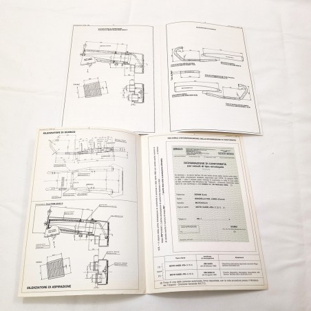 2x Schede omologazione Moto Guzzi tipo PF V50III anno 1980 e PD V 35 II 1980