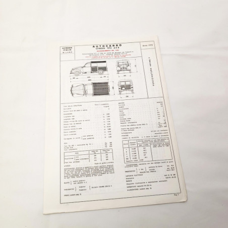 Fascicolo omologazione Citroen Furgoncino 2cv tipo AKB anno 1970