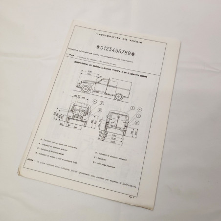 Fascicolo omologazione Citroen Furgoncino 2cv tipo AKB anno 1970