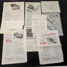 Lotto di 9 volantini cataloghi accessori e telai motori ciclomotori anni 50 2