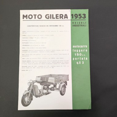 Catalogo Motocarro Leggero 150 cc Gilera 1953 Veicoli industriali