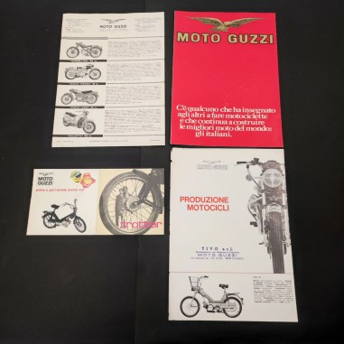 Lotto di 4 brochure dépliant originali Moto Guzzi anni 70