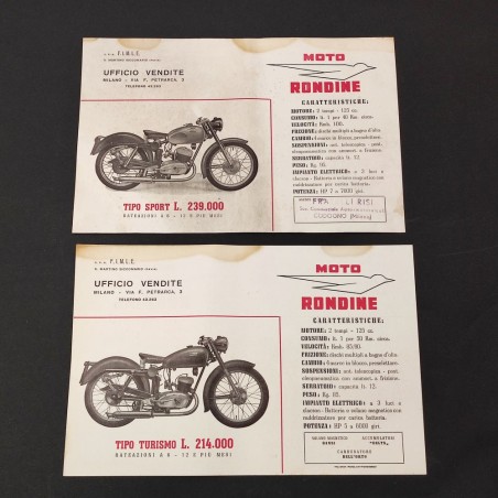 MOTO RONDINE Lotto di due brochure stessi modelli