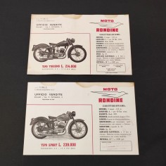 MOTO RONDINE Lotto di due brochure stessi modelli 2