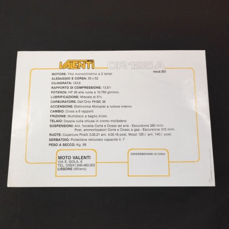 Brochure formato A4 Valenti moto CR125A