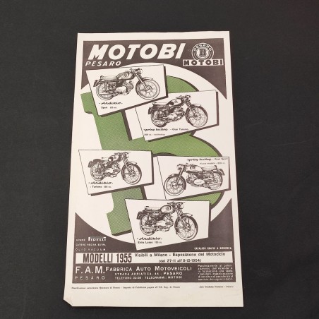 MOTOBI Pesaro brochure uniface modelli 1955 buona conservazione