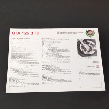 Garelli GTA 125 3 FD brochure depliant molto buono