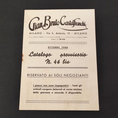 GIAN BRUTO CASTELFRANCHI Catalogo accessori fonografo ottobre 1946