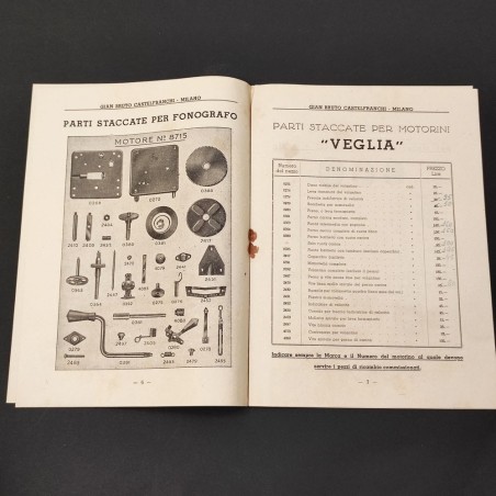 GIAN BRUTO CASTELFRANCHI Catalogo accessori fonografo ottobre 1946