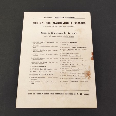 GIAN BRUTO CASTELFRANCHI Catalogo accessori fonografo ottobre 1946