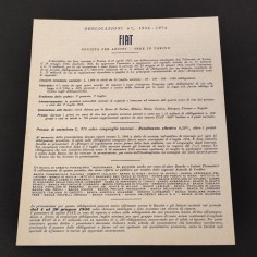 Opuscolo Obbligazioni Fiat 1956/1974 formato 19x22 cm