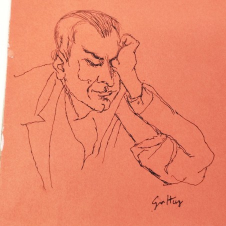 RENATO GUTTUSO autoritratto firmato su frontespizio catalogo mostra 1979