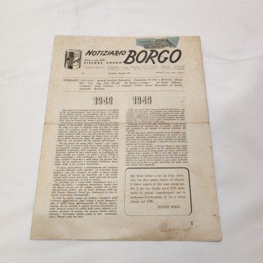 Notiziario Borgo Edito della Pistone Borgo n° 3 Novembre 1948
