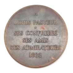 Medaglia in bronzo Alphee Dubois Louis Pasteur 1882 d. 68 mm 2
