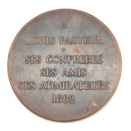 Medaglia in bronzo Alphee Dubois Louis Pasteur 1882 d. 68 mm