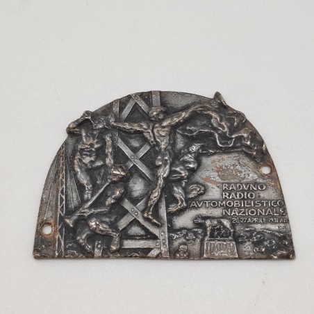 Placca Raduno Radio Automobilistico Nazionale 1931 argento 800
