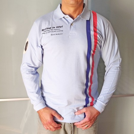 Polo uomo manica lunga Steve McQueen Racing is Life Tg XL