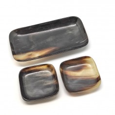 Set di 3 piccoli vaschette in corno anni 50/60