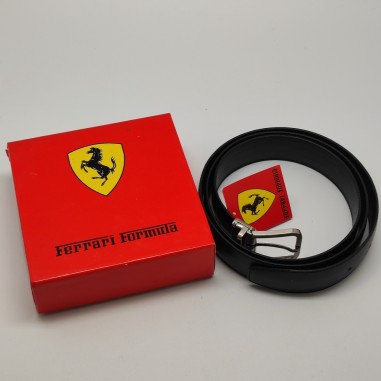 Ferrari Formula cintura uomo in pelle nera h. 27 mm nuova