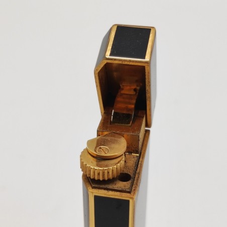 CARTIER accendino da tasca placcato oro pareti in lacca nera usato
