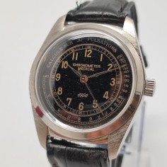 Orologio polso tipo cronometro medicale 1950 inusato movimento meccanico 2