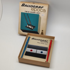 Stiloforo BALLOGRAF mod. Epoca twin desk set con due penne usato 2