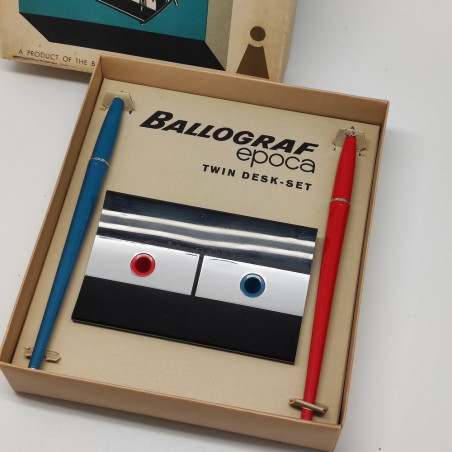 Stiloforo BALLOGRAF mod. Epoca twin desk set con due penne usato