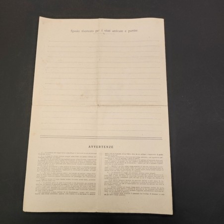 REGIA AERONAUTICA Certificato per viaggi e servizi isolati 1937