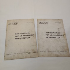 Dati principali per le riparazioni Fiat 127 e 128 lotto di due fascicoli anni 70