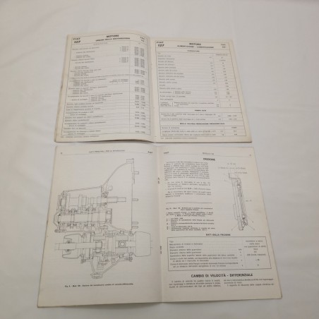 Dati principali per le riparazioni Fiat 127 e 128 lotto di due fascicoli anni 70