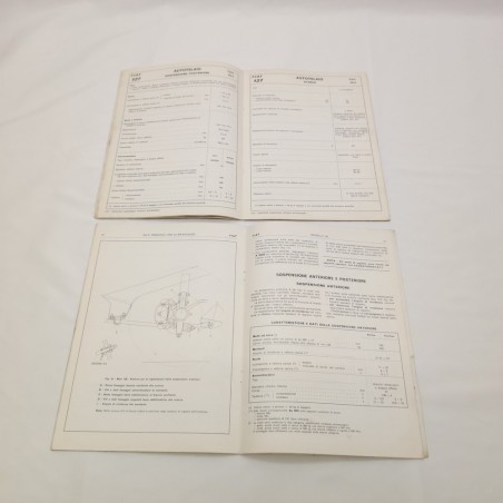 Dati principali per le riparazioni Fiat 127 e 128 lotto di due fascicoli anni 70