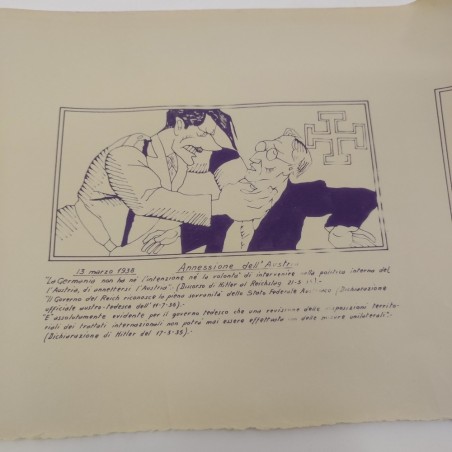 Stampe eliografiche strisce satira nazismo periodo fine anni 30