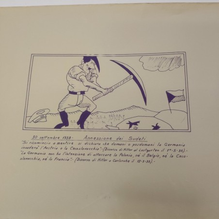 Stampe eliografiche strisce satira nazismo periodo fine anni 30