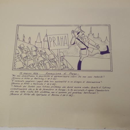 Stampe eliografiche strisce satira nazismo periodo fine anni 30
