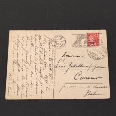 Cartolina illustrata Zeppelin viaggiata da Zurigo a Vercelli 1938 2