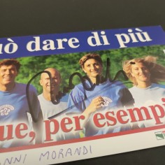 GIANNI MORANDI autografo su cartolina campagna donazione sangue 2