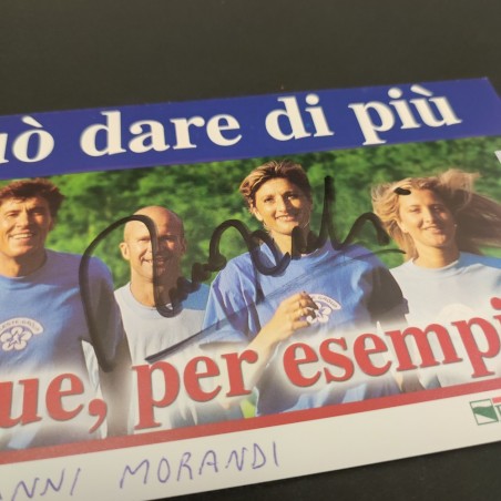 GIANNI MORANDI autografo su cartolina campagna donazione sangue