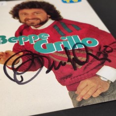BEPPE GRILLO autografo originale cartolina TV Sorrisi e canzoni 2