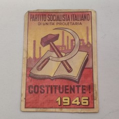 Ristampa 1992 tessera politica iscrizione P.S:I. Costituente 1946