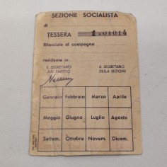 Ristampa 1992 tessera politica iscrizione P.S:I. Costituente 1946 2